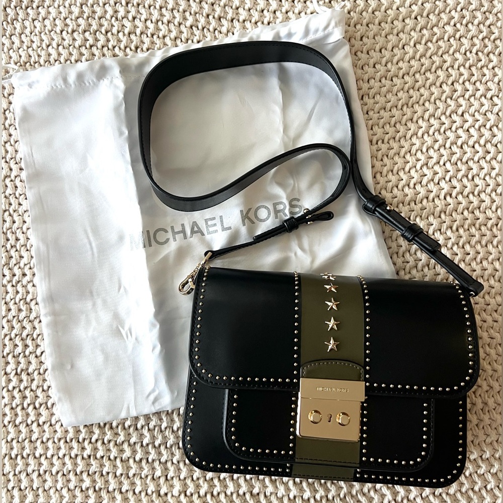 MICHAEL KORS Sloan Editor Studded Leather Shoulder Bag